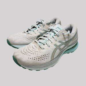 Asics Gel-Kayano 28 Womens Running Shoes - White/Teal Lightweight Size 9.5